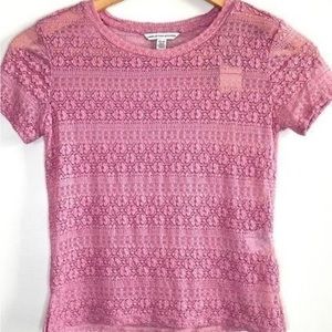 American Eagle shirt size small petite women’s pink shirt fitted Casual